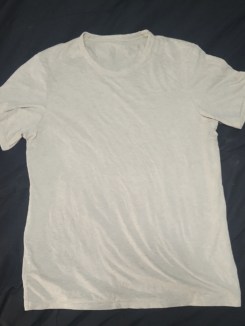 Lululemon Mens Medium Basic Cotton Tshirt In Heathered Beige